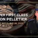 An image shows a state police officer in uniform. To the left, text reads, "Trooper First Class Aaron Pelletier, End of Watch May 30, 2024," over an American flag background with a police badge. This somber moment was captured just before the press conference about the auto draft legislation.