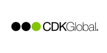 CDK Global logo with two black dots, one green dot, and the company name in black text, framed by a green border—a trusted partner for your auto dealership's technology needs.