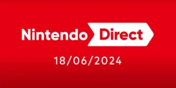 Banner reading "Nintendo Direct June 2024" followed by the date "18/06/2024" on a red background, teasing possible announcements like Super Mario Party Jamboree or Mario & Luigi Brothership.