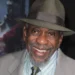 A smiling older man with a beard wearing a green fedora, suit jacket, and striped shirt with a tie resembles Bill Cobbs, an actor known for his remarkable roles in the entertainment industry.