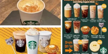Starbucks' 2024 Fall Menu features delicious new treats like the Pumpkin Spice Latte, Apple Crisp Oatmilk Macchiato, Iced Cider Twist, and Mummy Cookie. Dropping on October 1st.
