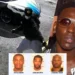 Surveillance footage shows a suspect near a car; insets display police mugshots of three men. A separate image depicts an individual wearing glasses and a patterned shirt, with speculations arising around the involvement in the murder trial surrounding Young Dolph.