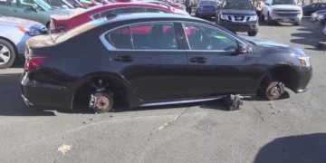 Tires and Rims Theft from 3 Cars at New Britain Auto Shop