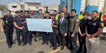 Tradebe Bridgeport Earth Day, Bridgeport Police Cadets donation, Mayor Ganim Tradebe proclamation