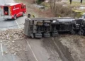 Dump Truck Rollover Shuts Route 9 North Exit in New Britain